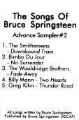 Various artists -- The Songs Of Bruce Springsteen - Advance Sampler #2