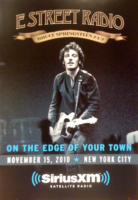 Promotional poster for the "E Street Radio on the Edge of Your Town" special on Sirius XM's E Street Radio channel