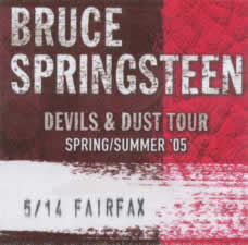 Pass for the 14 May 2005 show at Patriot Center, Fairfax, VA