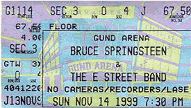Ticket stub for the 14 Nov 1999 show at Gund Arena, Cleveland, OH