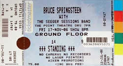 Ticket stub for the 17 Nov 2006 show at Point Theatre, Dublin, Ireland