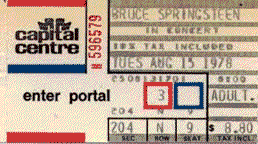 Ticket stub for the 15 Aug 1978 show at Capital Centre, Largo, MD